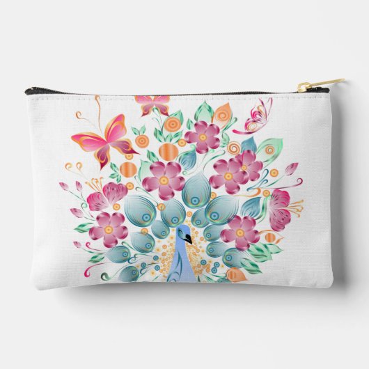 Schattigee gepersonaliseerde pauw bloemen etui (Achterkant)