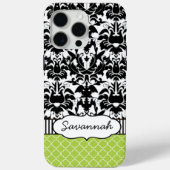 Schattigee gepersonaliseerde Peapod Limoen Stripe  Case-Mate iPhone Case (Achterkant)