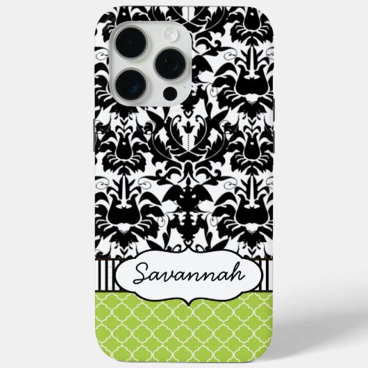 Schattigee gepersonaliseerde Peapod Limoen Stripe  Case-Mate iPhone Case (Achterkant)