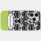 Schattigee gepersonaliseerde Peapod Limoen Stripe  Case-Mate iPhone Case (Achterkant (horizontaal))