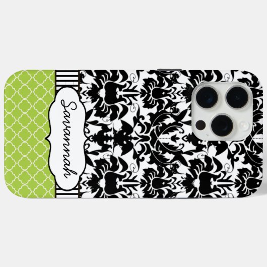 Schattigee gepersonaliseerde Peapod Limoen Stripe Case-Mate iPhone Case (Achterkant (horizontaal))