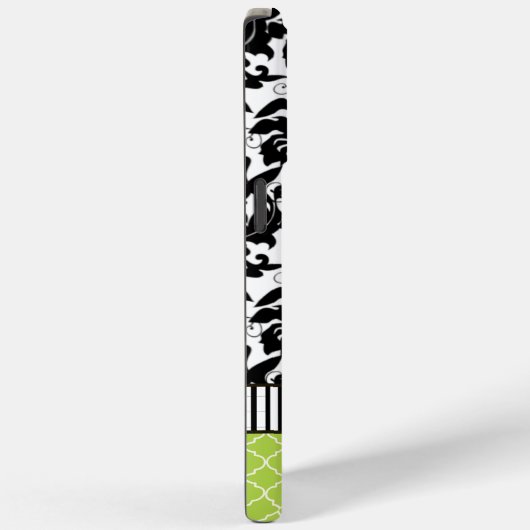 Schattigee gepersonaliseerde Peapod Limoen Stripe  Case-Mate iPhone Case (Achterkant / Rechts)