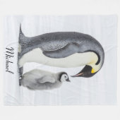 Schattigee Gepersonaliseerde Petting Penguin en Ch Fleece Deken (Voorkant (Horizontaal))