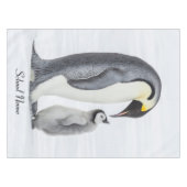 Schattigee Gepersonaliseerde Petting Penguin en Ch Tafelkleed (Voorkant (Horizontaal))
