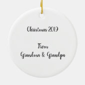 Schattigee gepersonaliseerde pinguïn kerst keramisch ornament (Achterkant)