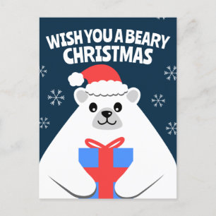 Schattigee Gepersonaliseerde Polar Beer Christmas Briefkaart