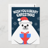 Schattigee Gepersonaliseerde Polar Beer Christmas  Briefkaart (Voorkant / Achterkant)