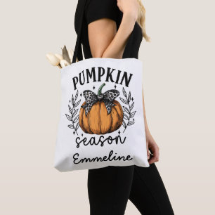 Schattigee gepersonaliseerde pompoen Trick or trea Tote Bag