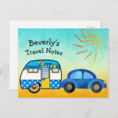 Schattigee gepersonaliseerde roadtrip briefkaart (Voorkant / Achterkant)