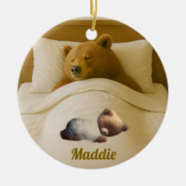 Schattigee gepersonaliseerde ronde Beer acryl Orna Keramisch Ornament