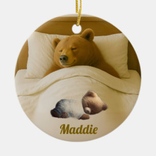 Schattigee gepersonaliseerde ronde Beer acryl Orna Keramisch Ornament