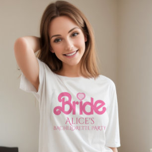 Schattigee gepersonaliseerde roze bruid om te zijn t-shirt