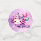 Schattigee gepersonaliseerde roze en Paarse Axolot Confetti (Kleine voorkant)