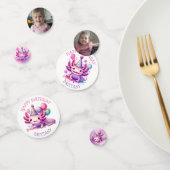 Schattigee gepersonaliseerde roze en Paarse Axolot Confetti (Groep)