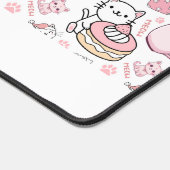 Schattigee gepersonaliseerde roze en witte Cat Des Bureaumat (Hoek)