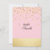 Schattigee gepersonaliseerde roze gouden Baby show Kaart (Achterkant)