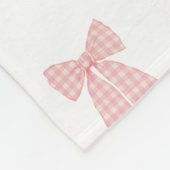 Schattigee gepersonaliseerde roze haarstrik meisje fleece deken (Hoek)