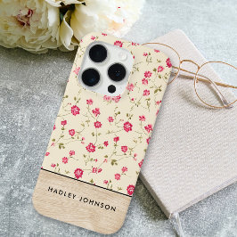 Schattigee gepersonaliseerde Shabby Chic Bloemstuk iPhone 15 Pro Case