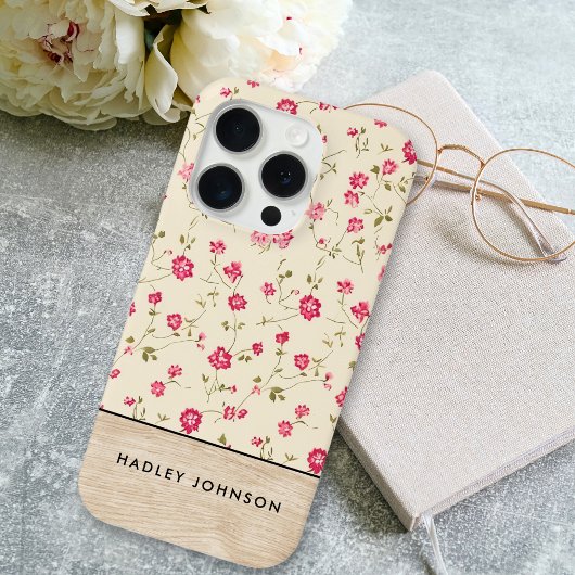 Schattigee gepersonaliseerde Shabby Chic Bloemstuk Case-Mate iPhone Case