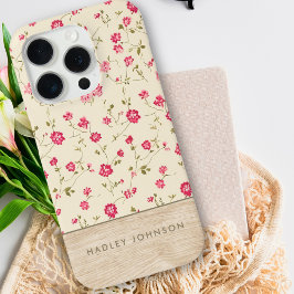 Schattigee gepersonaliseerde Shabby Chic Bloemstuk iPhone 15 Pro Case