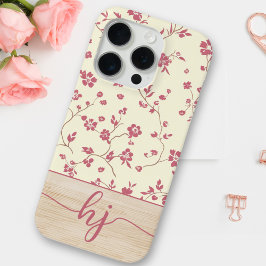 Schattigee gepersonaliseerde Shabby Chic Bloemstuk iPhone 15 Pro Case