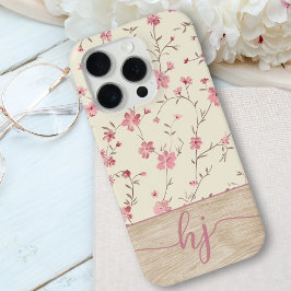 Schattigee gepersonaliseerde Shabby Chic Bloemstuk iPhone 15 Pro Case