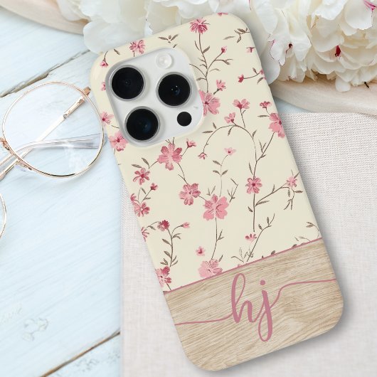 Schattigee gepersonaliseerde Shabby Chic Bloemstuk Case-Mate iPhone Case