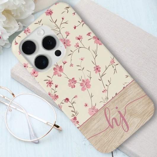 Schattigee gepersonaliseerde Shabby Chic Bloemstuk Case-Mate iPhone Case