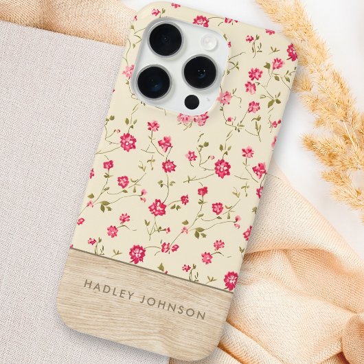 Schattigee gepersonaliseerde Shabby Chic Bloemstuk Case-Mate iPhone Case