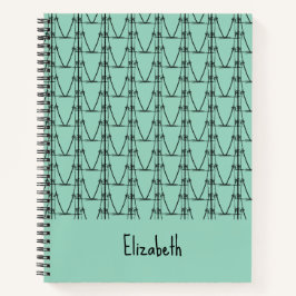 Schattigee, gepersonaliseerde, silhouet kokospalme notitieboek