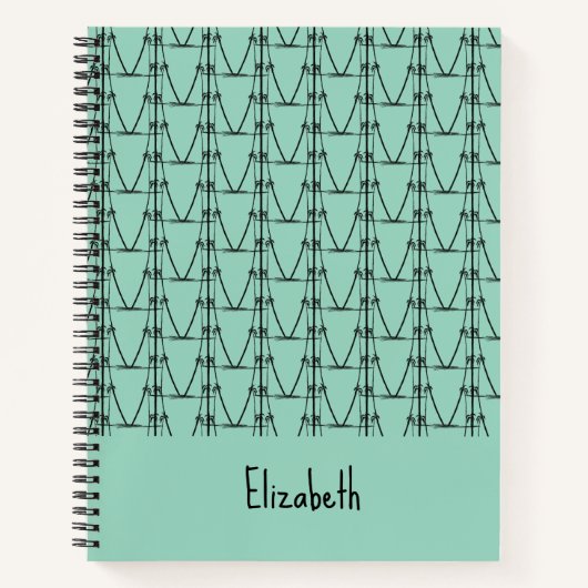 Schattigee, gepersonaliseerde, silhouet kokospalme notitieboek (Voorkant)