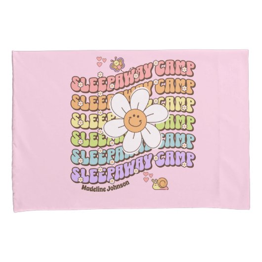 Schattigee gepersonaliseerde Sleepaway Summer Camp Kussensloop (Voorkant-Rechts)