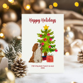 Schattigee Gepersonaliseerde Spaniel Hondenkerst Feestdagenkaart