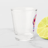 Schattigee gepersonaliseerde Sugar Skull Halloween Shot Glas (Links)