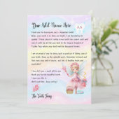 Schattigee gepersonaliseerde tandenfee voor kinder kaart (Staand voorkant)