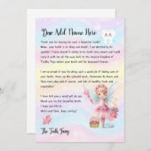 Schattigee gepersonaliseerde tandenfee voor kinder kaart (Voorkant / Achterkant)