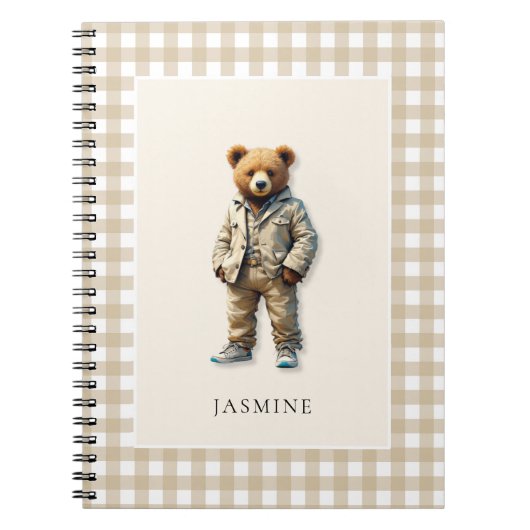 Schattigee gepersonaliseerde teddy notitieboek (Voorkant)