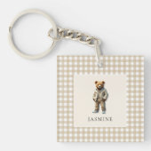 Schattigee gepersonaliseerde teddy sleutelhanger (voorkant)
