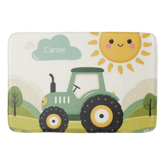 Schattigee, gepersonaliseerde tractor/boerderij badmat (Voorkant)
