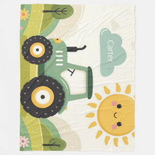 Schattigee, gepersonaliseerde tractor/boerderij fleece deken