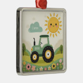 Schattigee, gepersonaliseerde tractor/boerderij metalen ornament (Rechts)