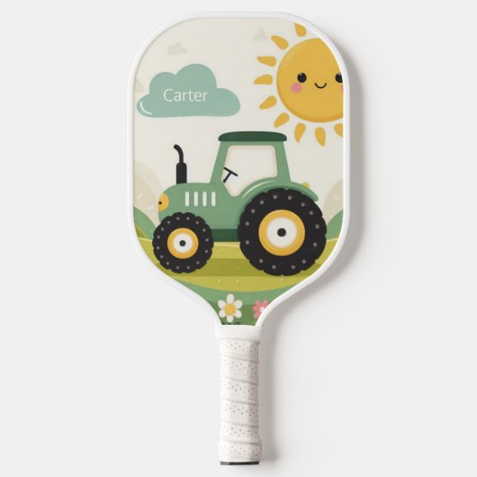 Schattigee, gepersonaliseerde tractor/boerderij pickleball paddle (Voorkant)