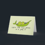 Schattigee gepersonaliseerde twee erwten in een po kaart<br><div class="desc">Dit wenskaart is de perfecte kaart voor je beste vriend/zus. De binnenkant van de kaart is volledig aanpasbaar om dit geschenk nog persoonlijker te maken.</div>