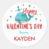 Schattigee gepersonaliseerde Valentijnsdag schoolt Ronde Sticker (Voorkant)