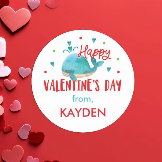 Schattigee gepersonaliseerde Valentijnsdag schoolt Ronde Sticker