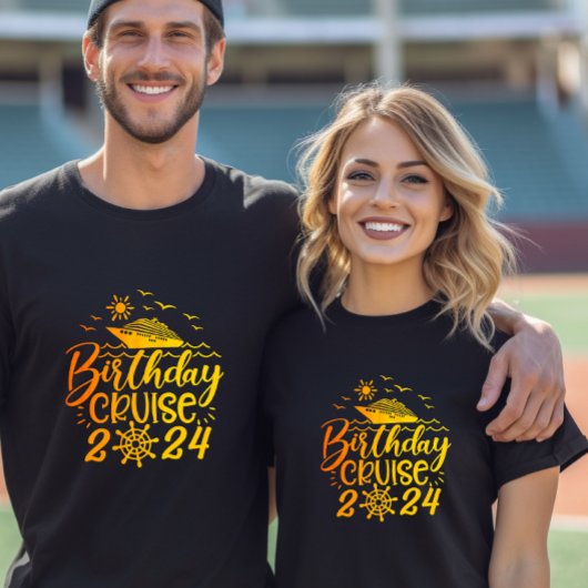 Schattigee gepersonaliseerde verjaardag cruiseschi t-shirt