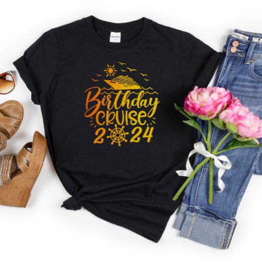 Schattigee gepersonaliseerde verjaardag cruiseschi t-shirt