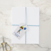 Schattigee gepersonaliseerde verjaardagsjongen cadeaulabel (Met Touw)