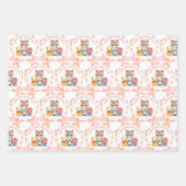 Schattigee gepersonaliseerde verjaardagskatten inpakpapier vel (Voorkant)