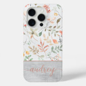 Schattigee Gepersonaliseerde Waterverf Bloemhouten Case-Mate iPhone Case (Achterkant)